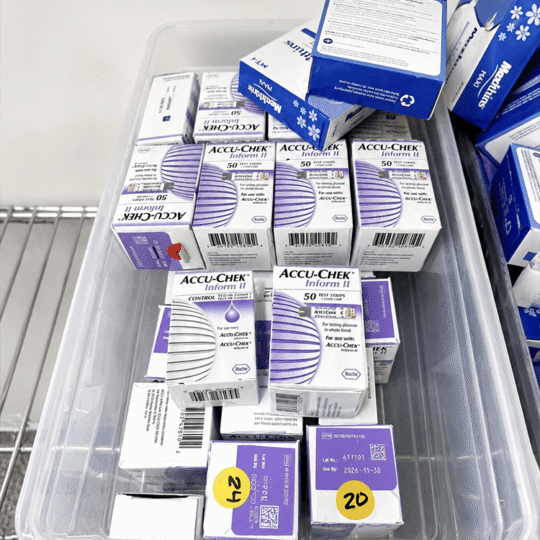 Medical supplies in organized storage bin_Project Salt